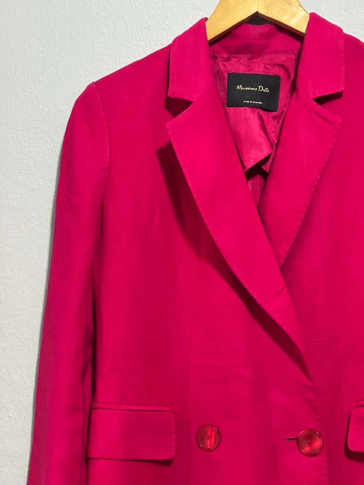 Massimo Dutti Fuşya Keten Blazer Ceket — görsel 3/14