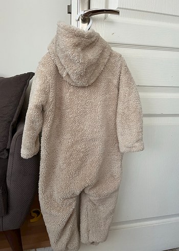 Bej Bebek Tulum, Kürk Detaylı, Kapüşonlu - Görsel 3