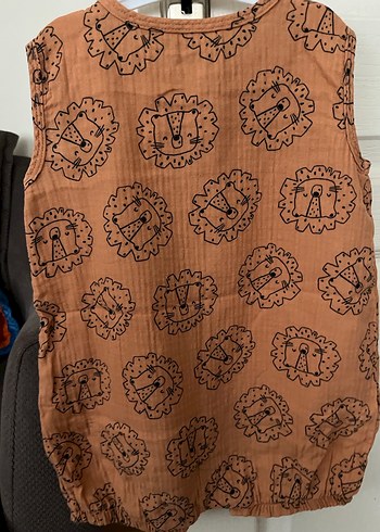 Kahverengi Desenli Kolsuz Bebek Tulum - Görsel 2