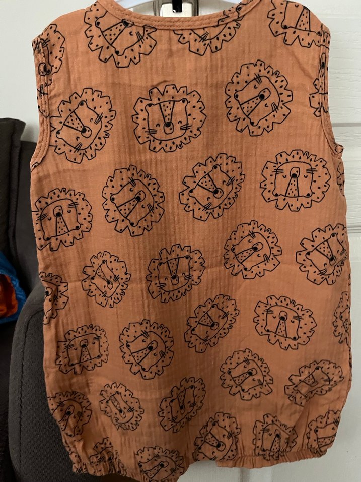 Kahverengi Desenli Kolsuz Bebek Tulum - Görsel 2