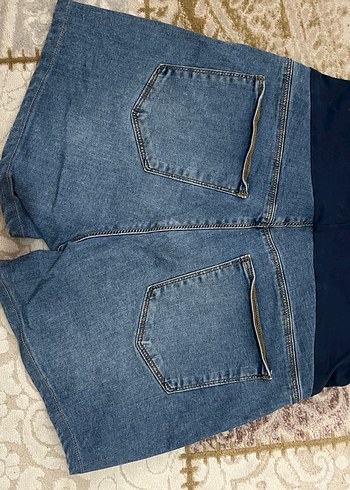 Koyu Mavi Hamile Mini Denim Şort - Görsel 2