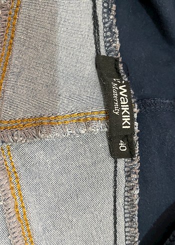 Koyu Mavi Hamile Mini Denim Şort - Görsel 3