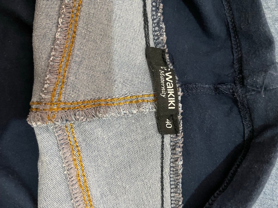 Koyu Mavi Hamile Mini Denim Şort - Görsel 3