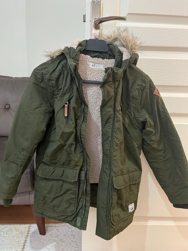 Erkek Çocuk Gri Kürklü Street Wear Mont - Görsel 2