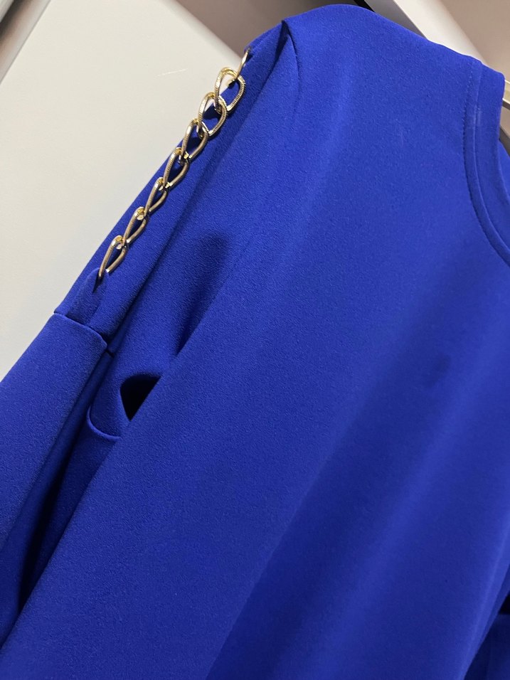 Zincir Detaylı Uzun Kollu Mavi Tunik - Görsel 2