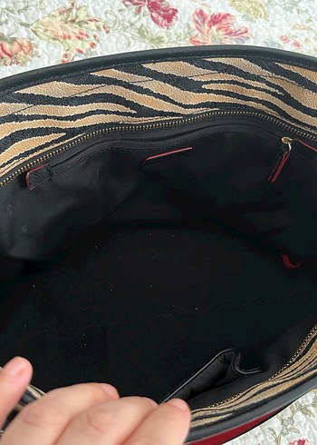 Vakko Kahverengi Zebra Desenli Kadın Çanta - Görsel 4