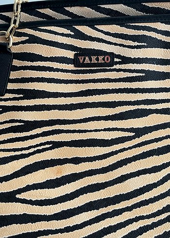 Vakko Kahverengi Zebra Desenli Kadın Çanta - Görsel 2