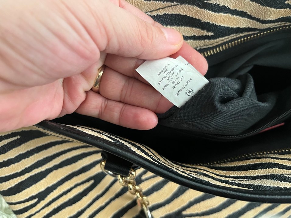 Vakko Kahverengi Zebra Desenli Kadın Çanta - Görsel 5