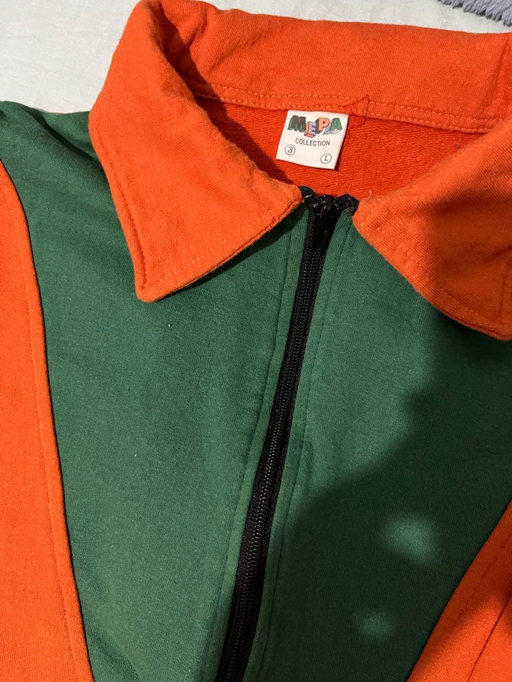 Kadın Yeşil-Turuncu Fermuarlı eşofman takımı - Görsel 2