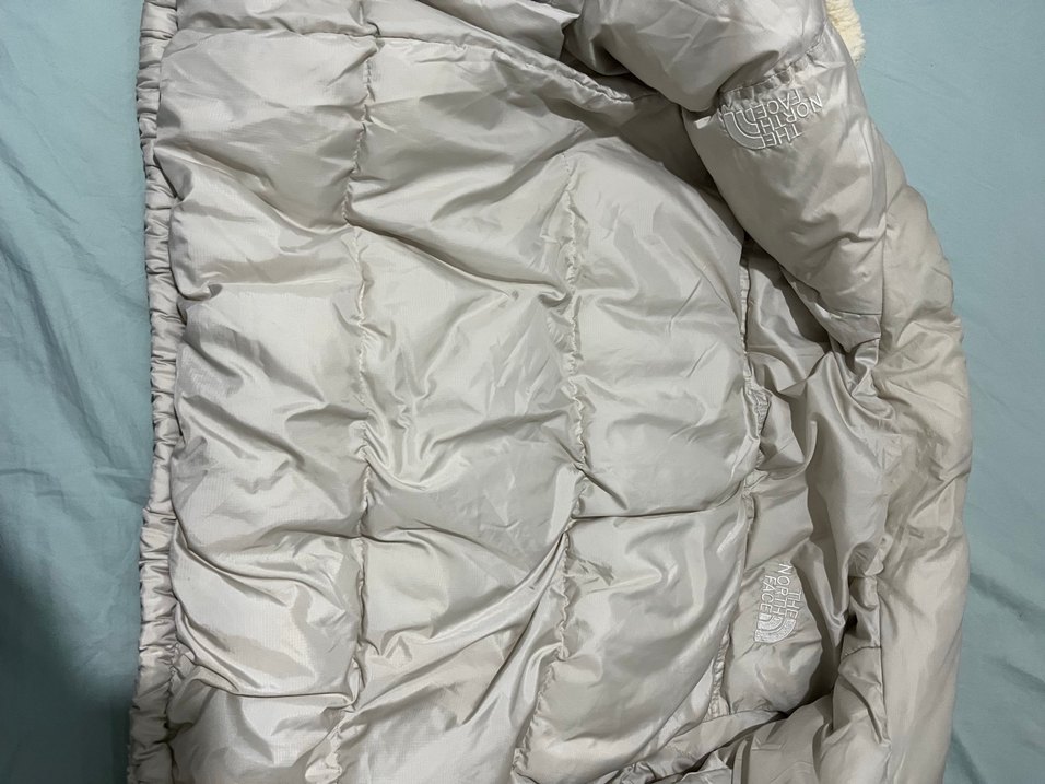 Unisex Beyaz Peluş çift taraflı mont - Görsel 3