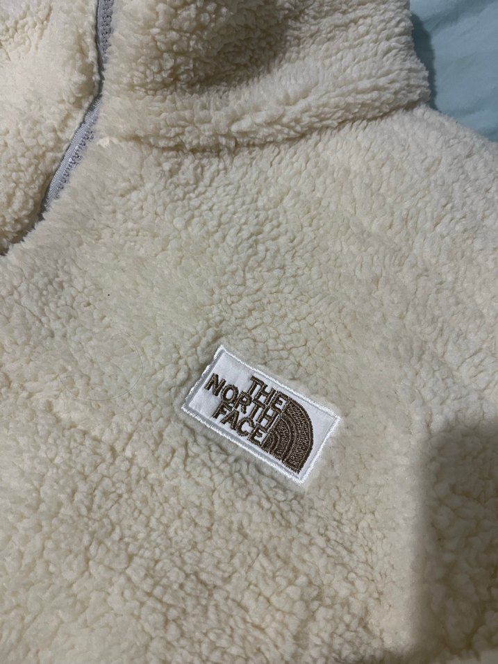 Unisex Beyaz Peluş çift taraflı mont - Görsel 2