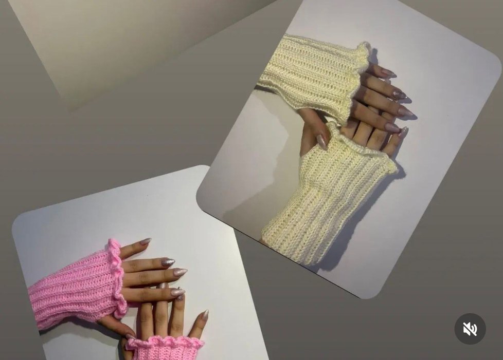 Pembe Örgü Eldivenler Fiyonk Detaylı - Görsel 2