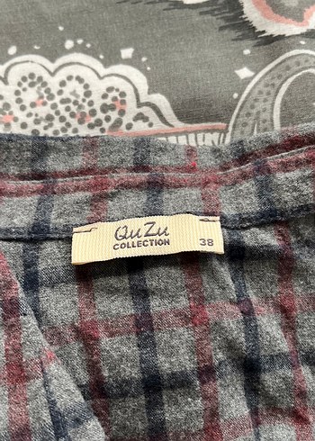 Gri Düğmeli Bol Kesim Kadın Gömlek - Görsel 3