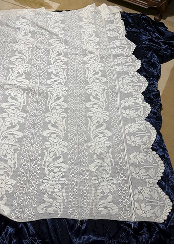 Beyaz İşlemeli Geleneksel Dantel Runner - Görsel 3