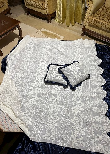 Beyaz İşlemeli Geleneksel Dantel Runner - Görsel 4