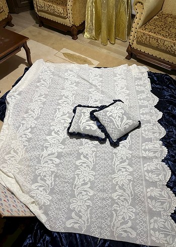 Beyaz İşlemeli Geleneksel Dantel Runner - Görsel 5