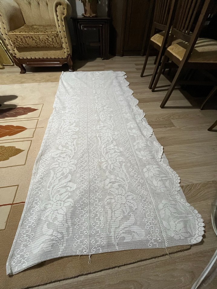 Beyaz İşlemeli Geleneksel Dantel Runner - Görsel 2