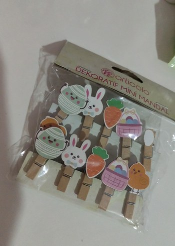 Pastel Renkli Ahşap Mini Mandal Seti - Görsel 3