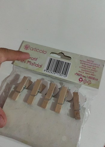 Pastel Renkli Ahşap Mini Mandal Seti - Görsel 2