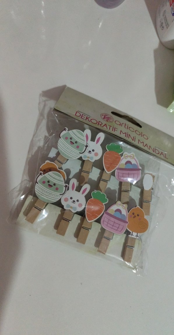 Pastel Renkli Ahşap Mini Mandal Seti - Görsel 3