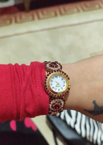 Bordo Boncuklu Kadın Kol Saati - Görsel 4