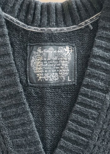 Bohem siyah, V Yaka triko Elbise - Görsel 5