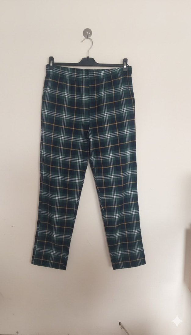 Erkek Çok Renkli Kareli Midi Pantolon - Görsel 2