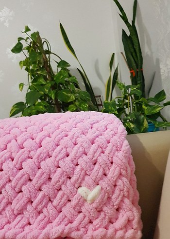 Nakışlı Pembe Çocuk Örgü Battaniye - Görsel 2