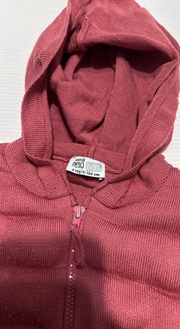 Bordo Kapüşonlu çocuk Şişme Yelek - Görsel 2