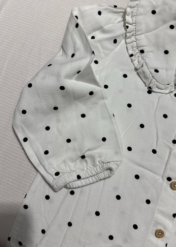 Kız Çocuk Puantiyeli Uzun Kollu Gömlek - Görsel 2