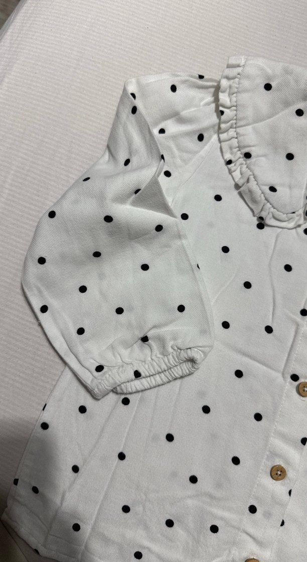 Kız Çocuk Puantiyeli Uzun Kollu Gömlek - Görsel 2