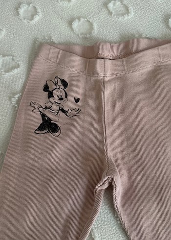 Kız Çocuk Pembe Baskılı Pamuklu Tayt - Görsel 2