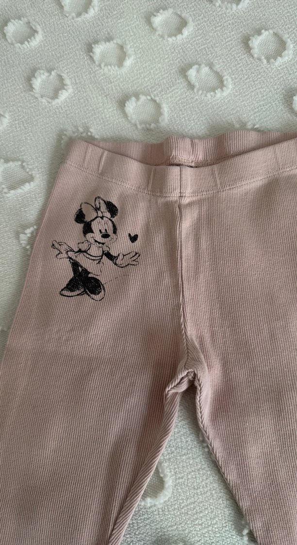 Kız Çocuk Pembe Baskılı Pamuklu Tayt - Görsel 2