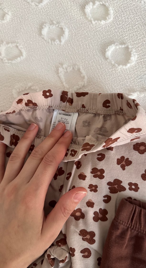 Kız Çocuk Kahverengi Pamuklu Tayt - Görsel 2