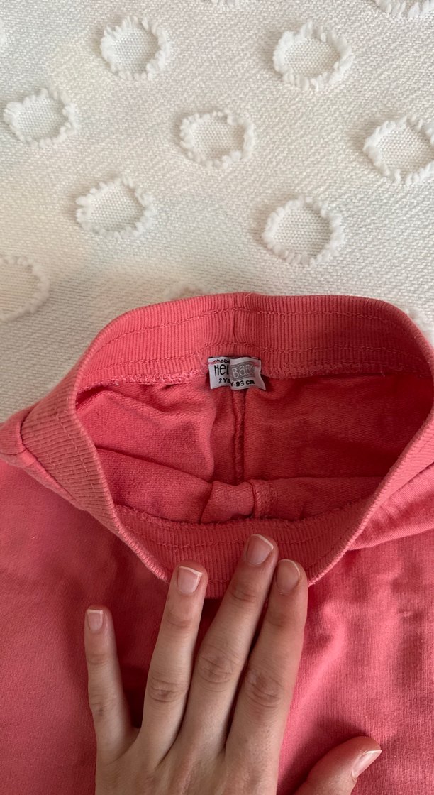 Kız Çocuk Kırmızı Rahat Kesim Eşofman Altı - Görsel 2