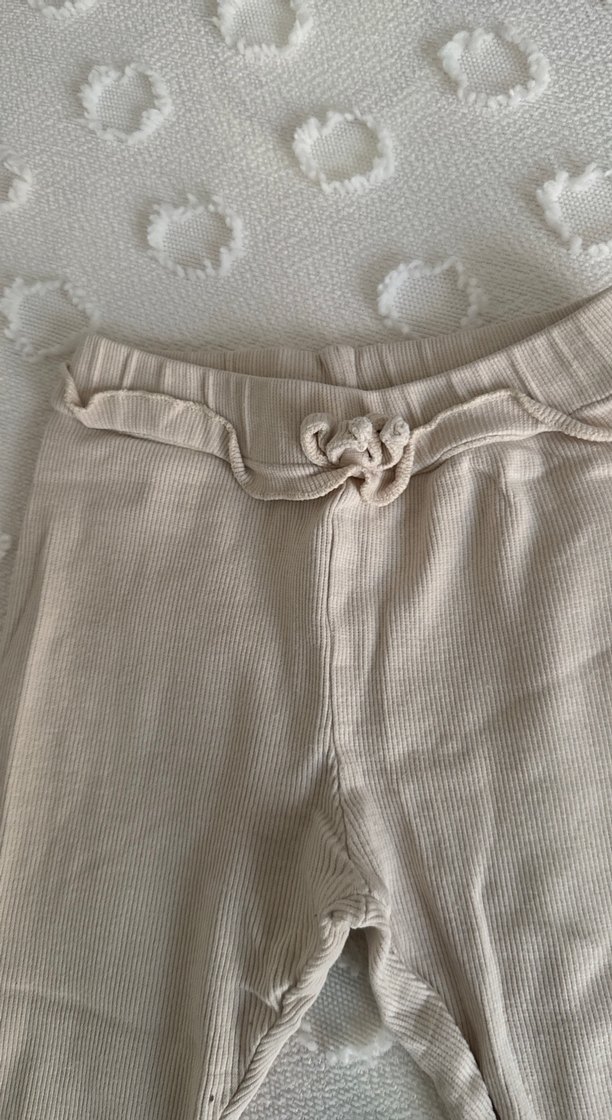 Bej Keten Rahat Kesim Kız Taytı - Görsel 2