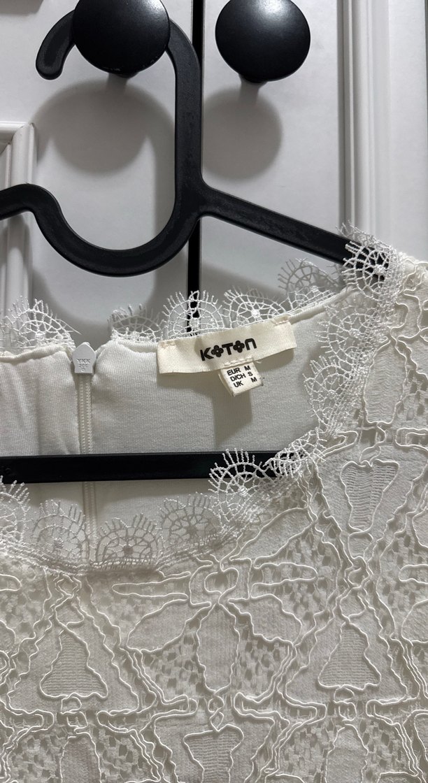 Dantel İşlemeli Bohem Beyaz Midi Elbise - Görsel 2