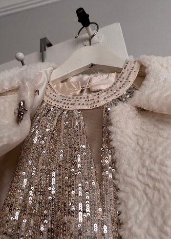 Kız Çocuk Beyaz özel gün elbisesi ve hırka - Görsel 2