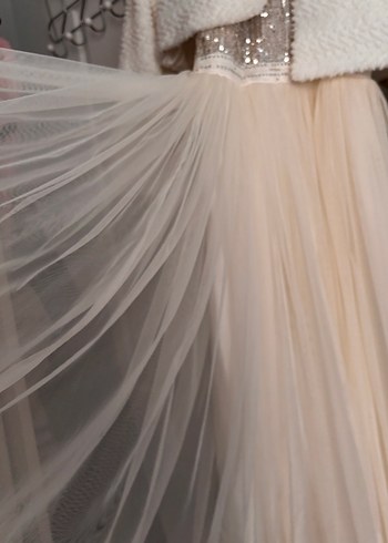 Kız Çocuk Beyaz özel gün elbisesi ve hırka - Görsel 3