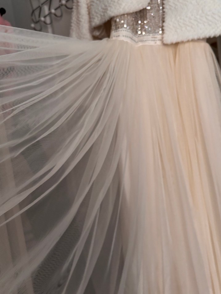 Kız Çocuk Beyaz özel gün elbisesi ve hırka - Görsel 3