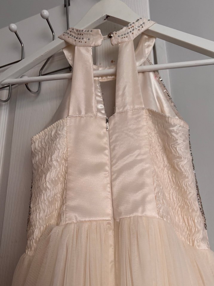 Kız Çocuk Beyaz özel gün elbisesi ve hırka - Görsel 4