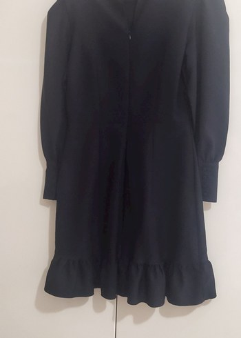 Uzun Kollu Siyah Kısa Şık Elbise - Görsel 3