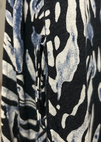 Kadın Zebra Desenli Uzun Kollu Uzun Elbise - Görsel 4