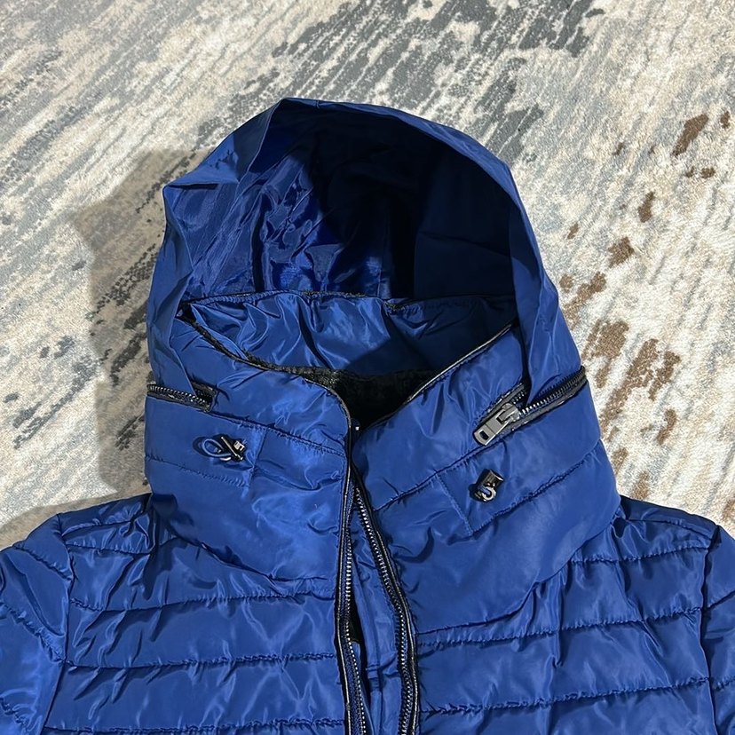 Mavi Fermuarlı Balon Kışlık Mont - Görsel 5