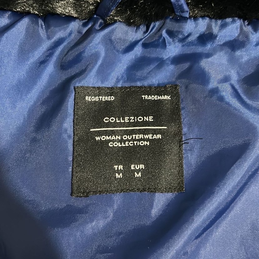 Mavi Fermuarlı Balon Kışlık Mont - Görsel 4