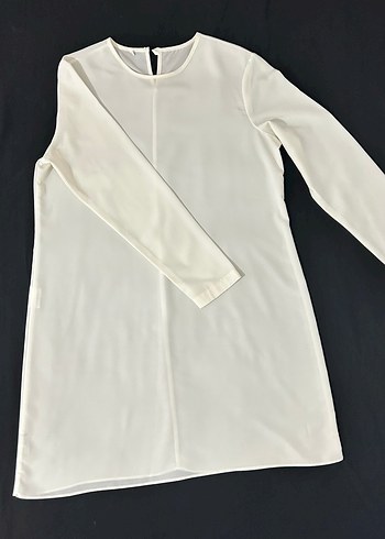 Beyaz Uzun Kollu Midi Tunik - Görsel 2