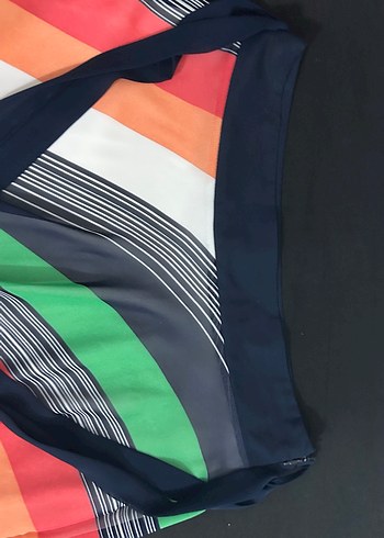 Renkli Çizgili Uzun Kadın Etek - Görsel 4