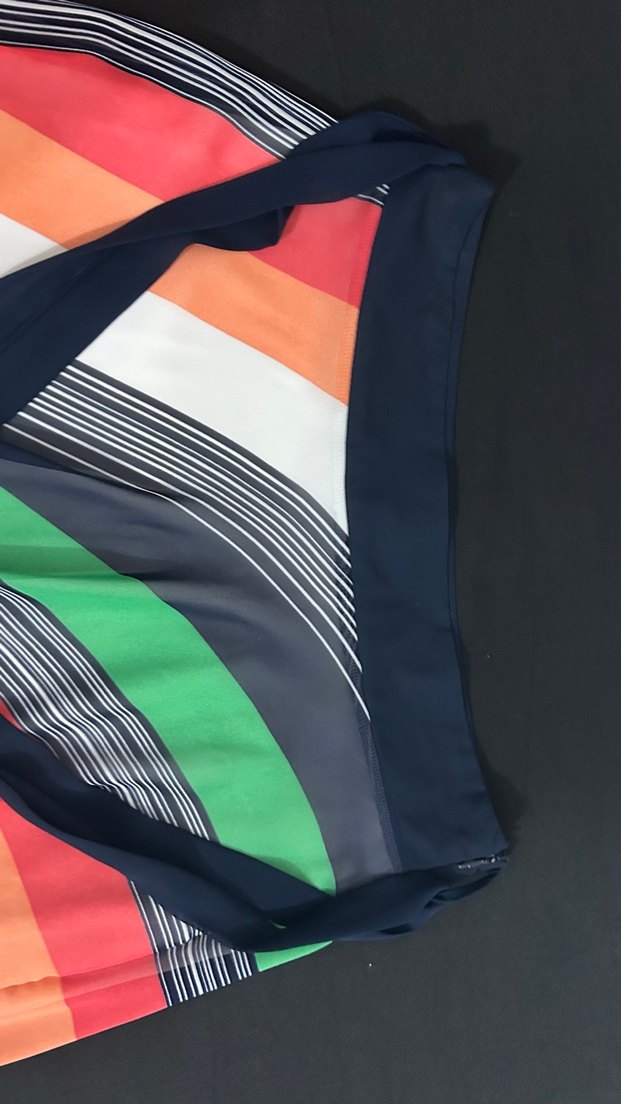 Renkli Çizgili Uzun Kadın Etek - Görsel 4