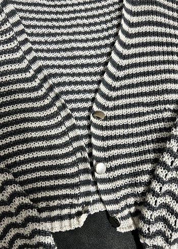 Gri Örgü Kadın Uzun Kollu Triko Hırka - Görsel 3