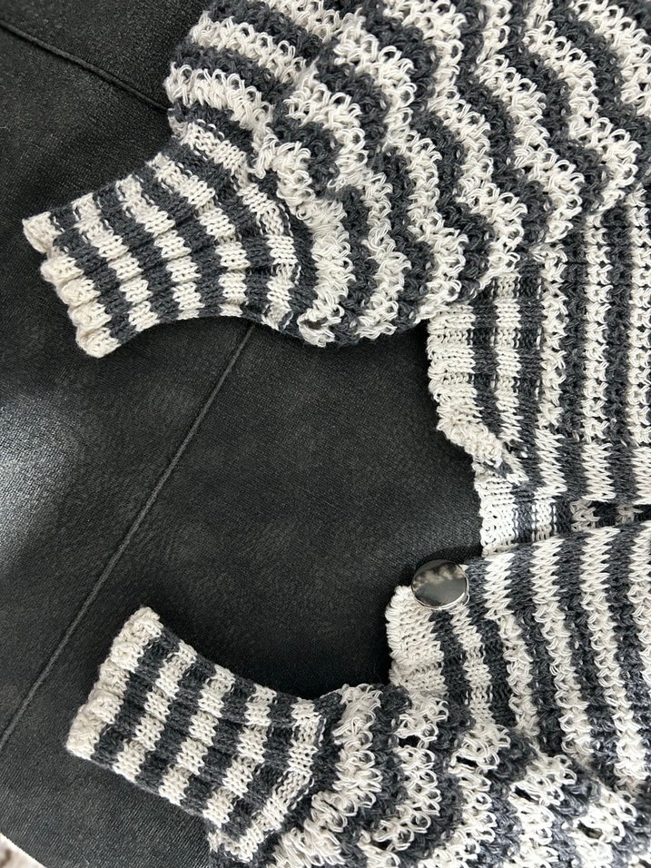 Gri Örgü Kadın Uzun Kollu Triko Hırka - Görsel 4